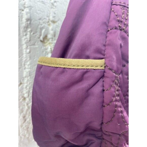 FOSSIL KEY-PER NYLON QUILTED MESSENGER BAG PURPLE SIDE POCKETS 16 X 10 - Picture 6 of 8